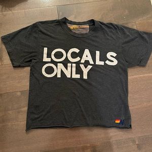 Aviator Nation Local Only dark grey boyfriend Tee